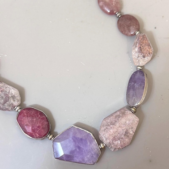 Artisan Made Necklace | Ruby, Amethyst, Muscovite… - image 2