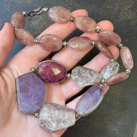 Artisan Made Necklace | Ruby, Amethyst, Muscovite… - image 5