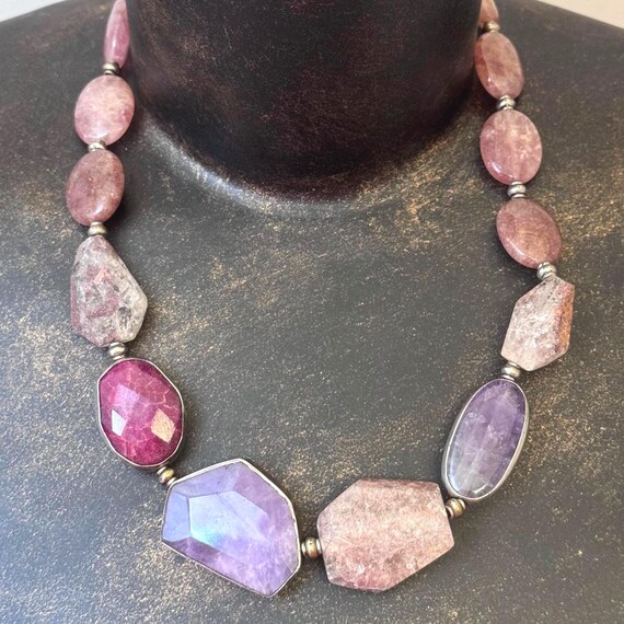 Artisan Made Necklace | Ruby, Amethyst, Muscovite… - image 4