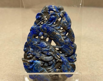 Pendentif Ancien En Lapis-lazuli Et Cloisonné - Artisanat Chinois Vintage - Neuf Avec étiquettes