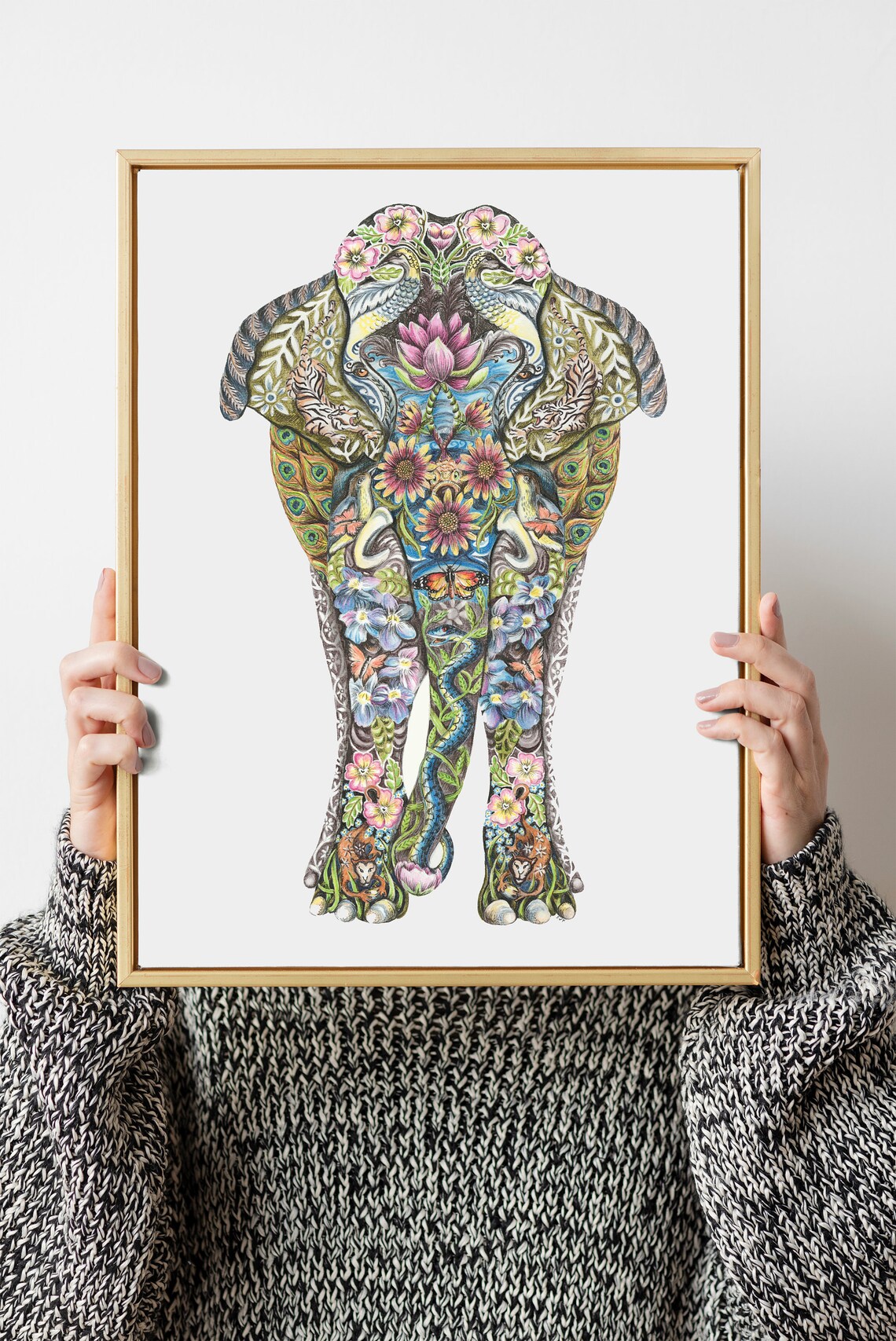 Decorative Indian Elephant Fine Art Giclee Print Etsy