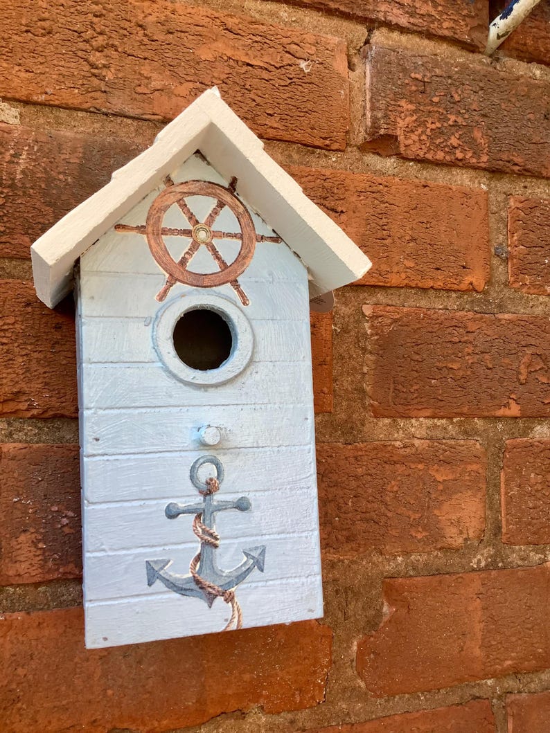 Handcrafted Decoupaged Wooden Bird House Garden Birdhouse Design Garden