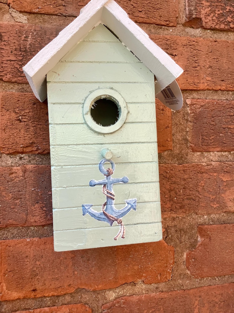 Handcrafted Decoupaged Wooden Bird House Garden Birdhouse Design Garden