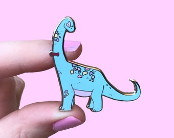 Dinosaur Pin, Cute Brachiosaurus Dinosaur enamel Pin