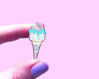 Unicorn enamel pin, Unicorn Pin Badge,  ice cream pin, unicone enamel pin, Christmas gift, unicorn gift, ice cream lover gift