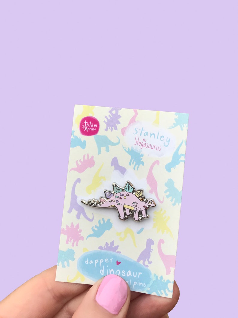 Stegosaurus enamel Pin, jurassic park, Dinosaur enamel pin, stegosaurus pin badge, boy dino gift, dinosaur pin badge, gift for her image 5