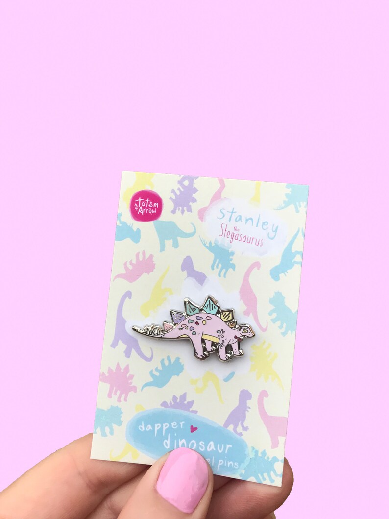 Stegosaurus enamel Pin, jurassic park, Dinosaur enamel pin, stegosaurus pin badge, boy dino gift, dinosaur pin badge, gift for her image 2