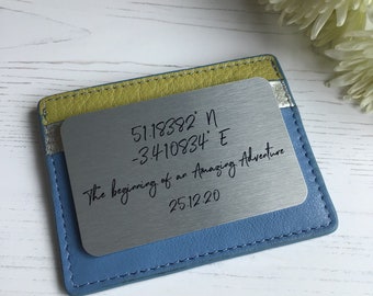 Valentines Gift for Him, Birthday for Men Husband Boyfriend, Coordinates Aluminium Wallet Card for Him,Anniversary Gift for Men