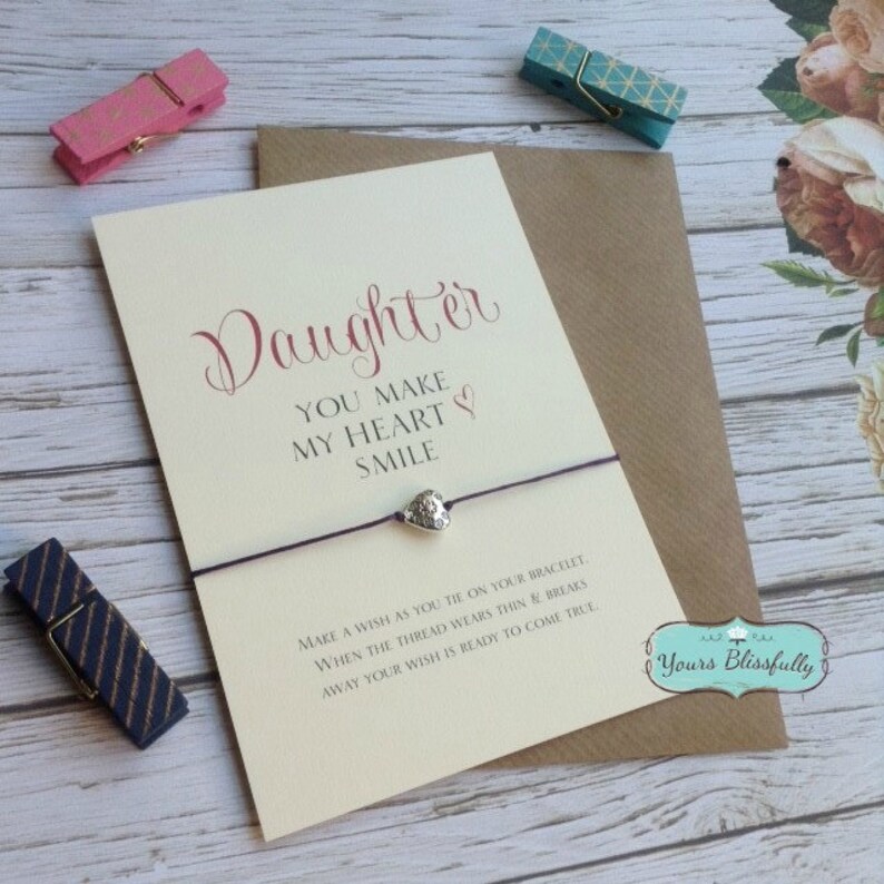 Daughter Bracelet Daughter Gift Daughter Jewellery Gift, DAUGHTER Friendship Bracelet Wish Bracelet Daughter Birthday Daughter Card