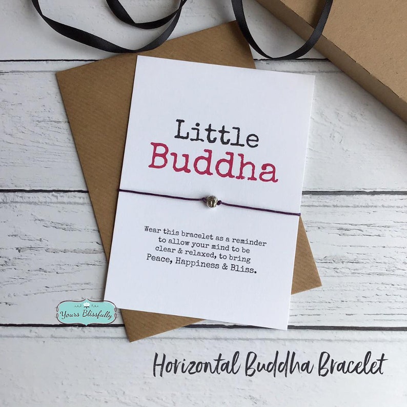 Buddha Bracelet, Yoga Gift, Yoga Buddha Friendship Bracelet, Difficult Times Gift, Buddha Self Empowerment Card, Wellness Gift image 2