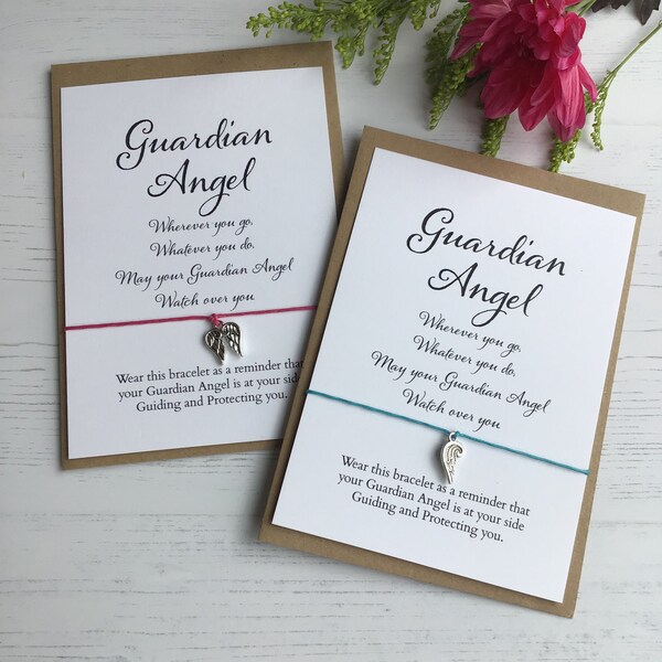 Guardian Angel Bracelet, Angel Gift, Sympathy Card, Grief Gift, Angel Prayer, Memorial Gift, Loss of Loved One