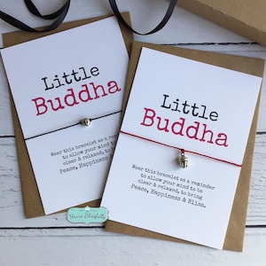 Buddha Bracelet, Yoga Gift, Yoga Buddha Friendship Bracelet, Difficult Times Gift, Buddha Self Empowerment Card, Wellness Gift image 1
