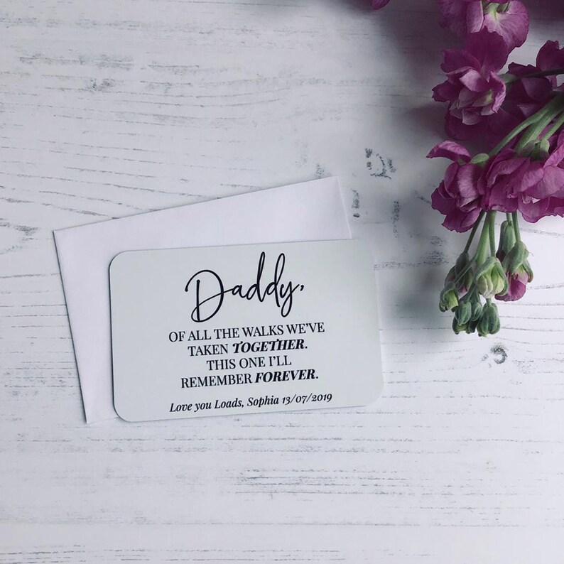 Wedding Gift Father of the Bride Personalised Aluminium Keepsake Wallet Card Papa thank Daddy Bride gift for Dad