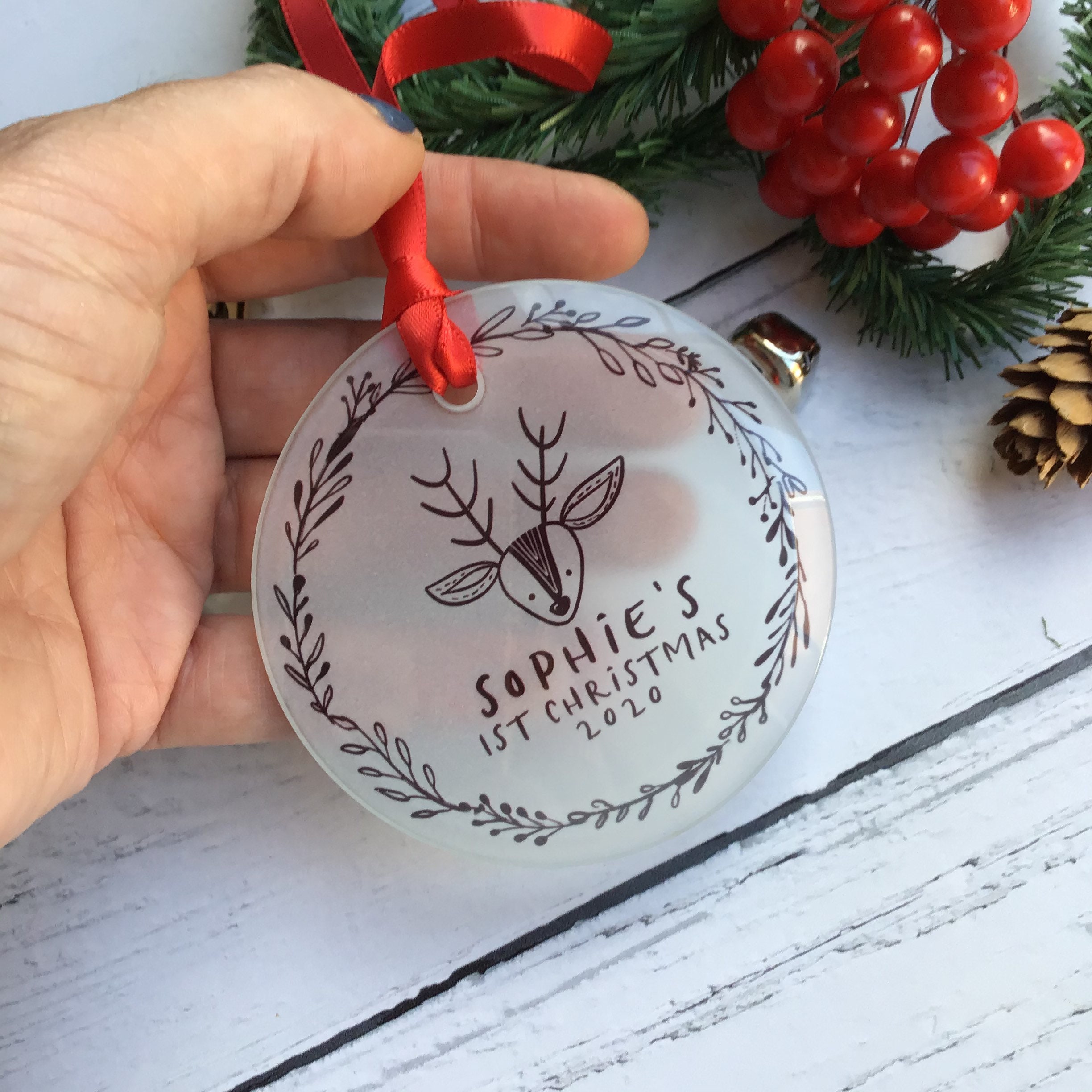 Baby's 1st Christmas Personalised Decoration First  Etsy