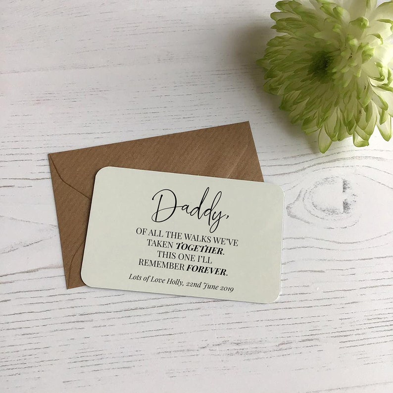 Wedding Gift Father of the Bride Personalised Aluminium Keepsake Wallet Card Papa thank Daddy Bride gift for Dad