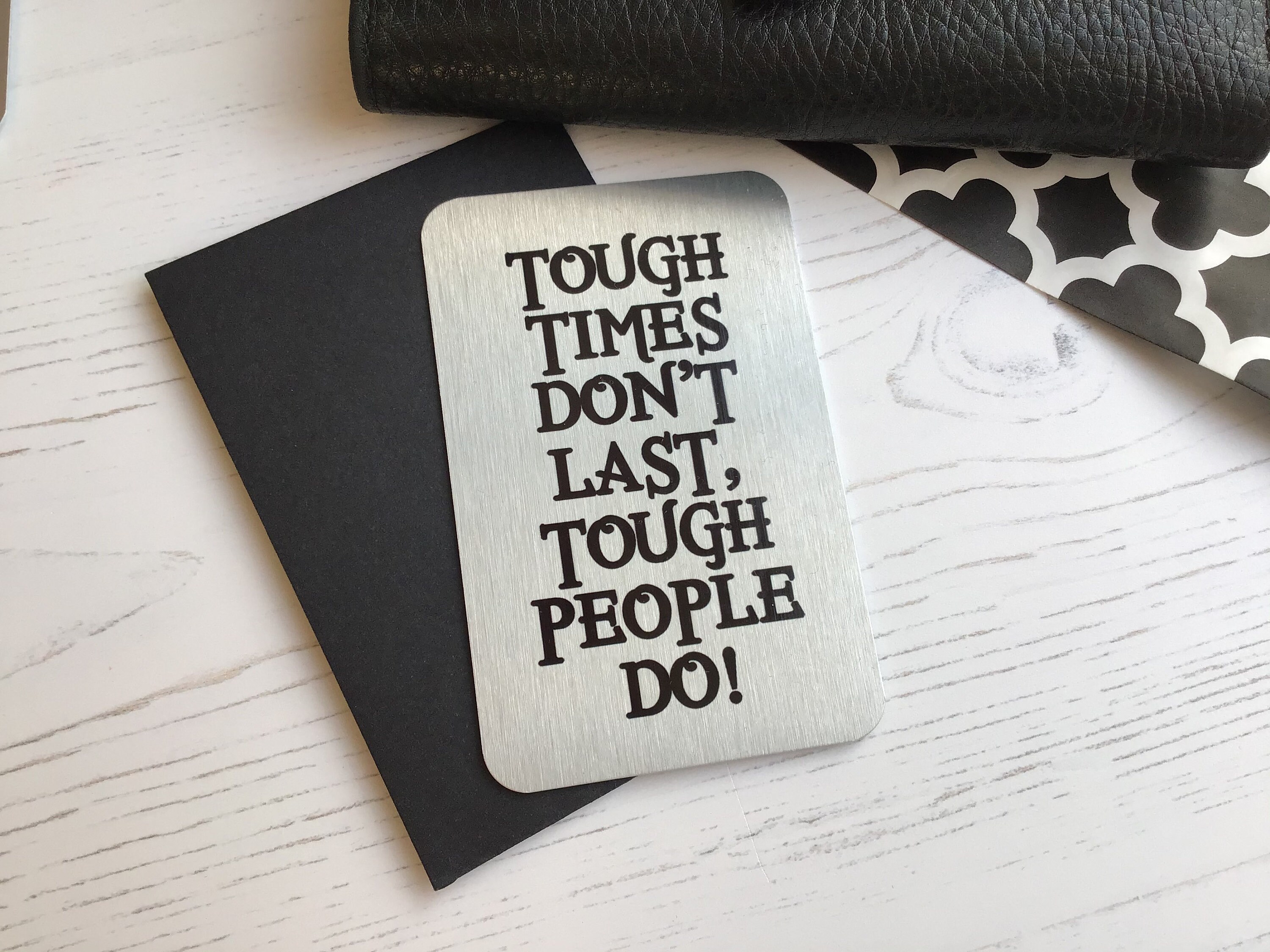 Tough Times Wallet Card Positivity Gift for Him Gift for Etsy