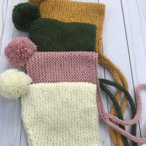 Hand Knitted Ribbed Pixie Bonnet - Pistachio main image 1