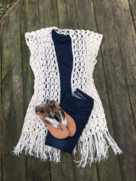 Boho crochet fringe store vest pattern