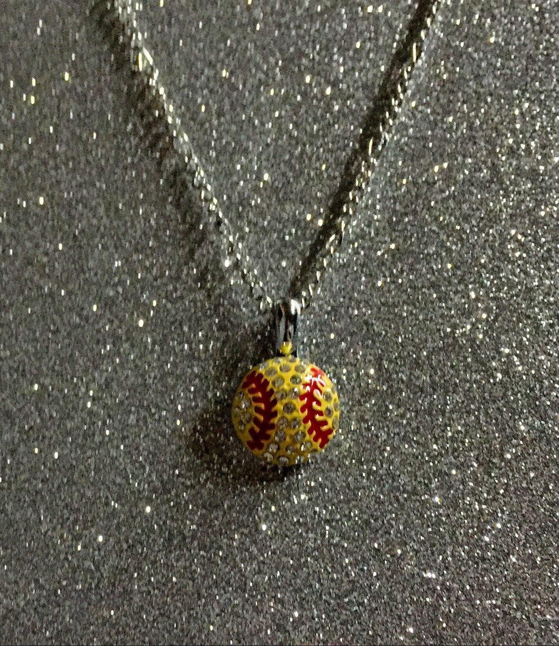 Softball Necklace Etsy