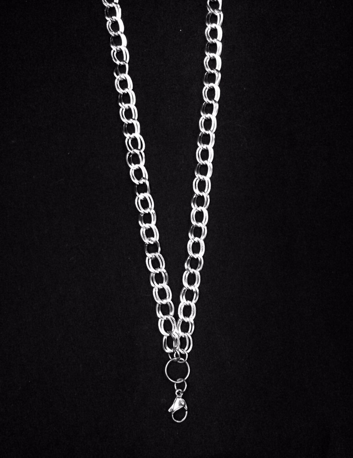 Double Loop Necklace Silver 31 Etsy