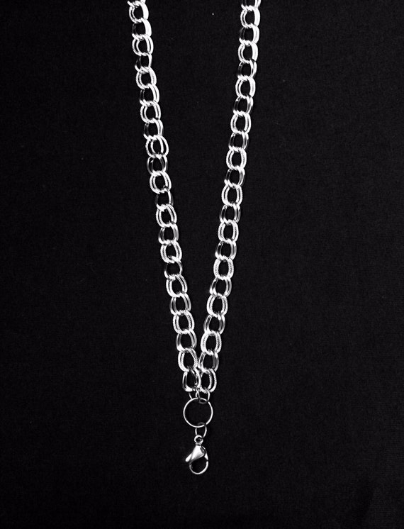 Double Loop Necklace Silver 31 Etsy