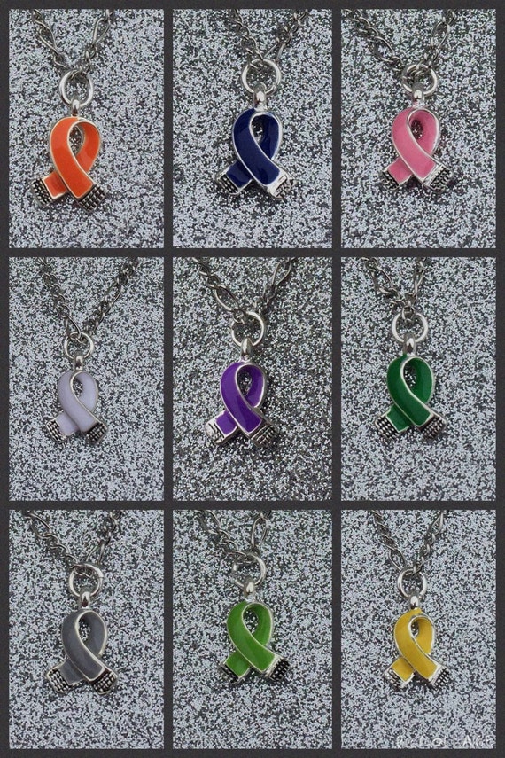 Awareness Ribbon Necklace Etsy