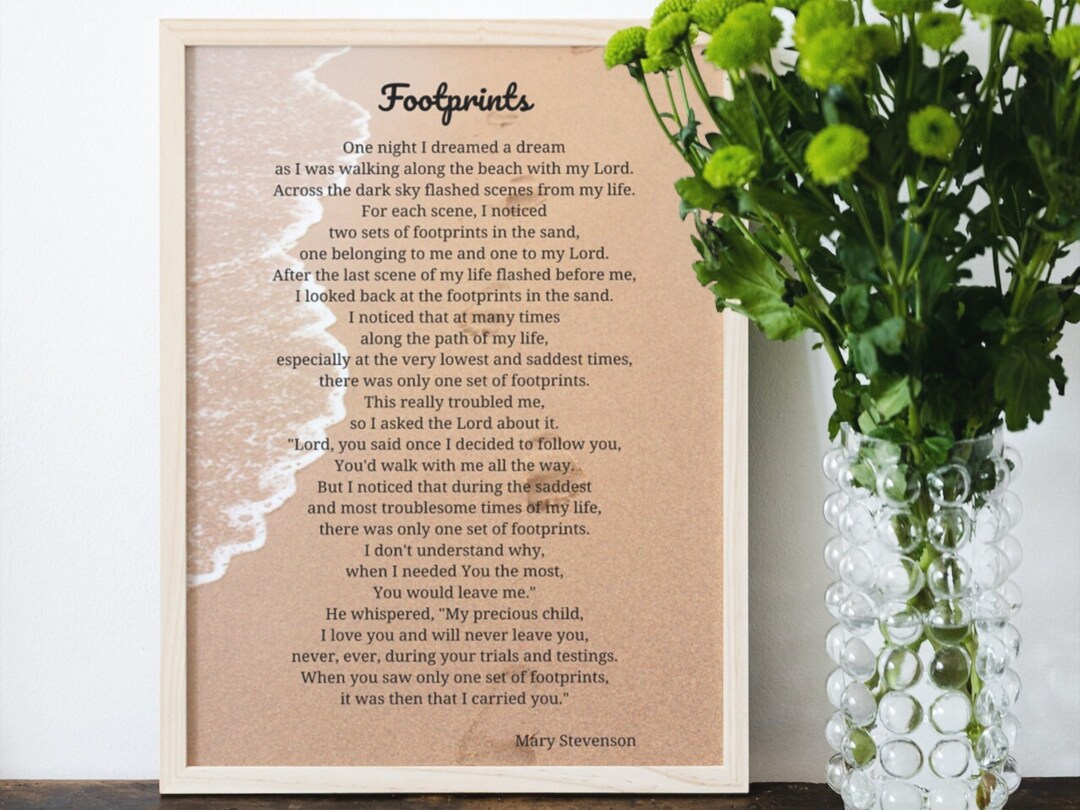 Footprints Christian Poem Religious Poem Digital Print Etsy