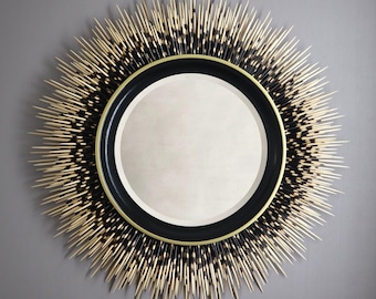 35 in. Porcupine Quill Mirror, Ivory-Tip