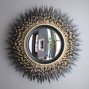 Porcupine Quill Mirror, Convex, 31 in., Dark-Tip