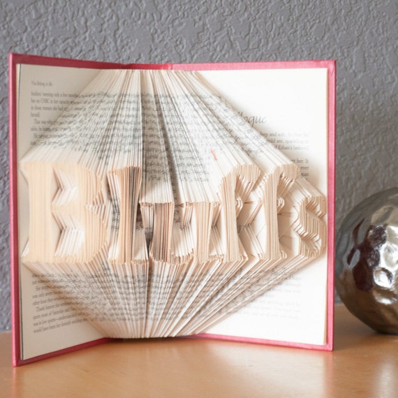 Unique Personalized Gift Business Name Folded Book Art Etsy