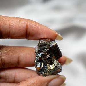 Rare Natural Stunning Rainbow Pyrite with Strong Cubic Formations natural, crystal collection, home decor