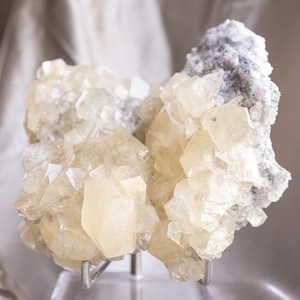 Diamond &#39;Butterfly&#39; Calcite Specimen - Unique Natural Decor - stand included