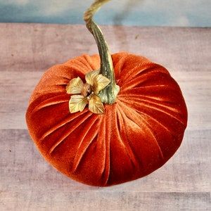 Velvet Pumpkin Plush Elegant Fall Wedding Centerpiece Thanksgiving Decor Autumn Home or Office Decor Handmade Beautifully Embellished Glam