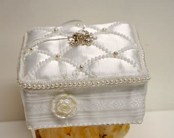 Elegante cojín para anillos de boda, estilo clásico, vintage, romántico, tradicional, sofisticado y chic, regalo de boda de cuento de hadas, estilo victoriano.