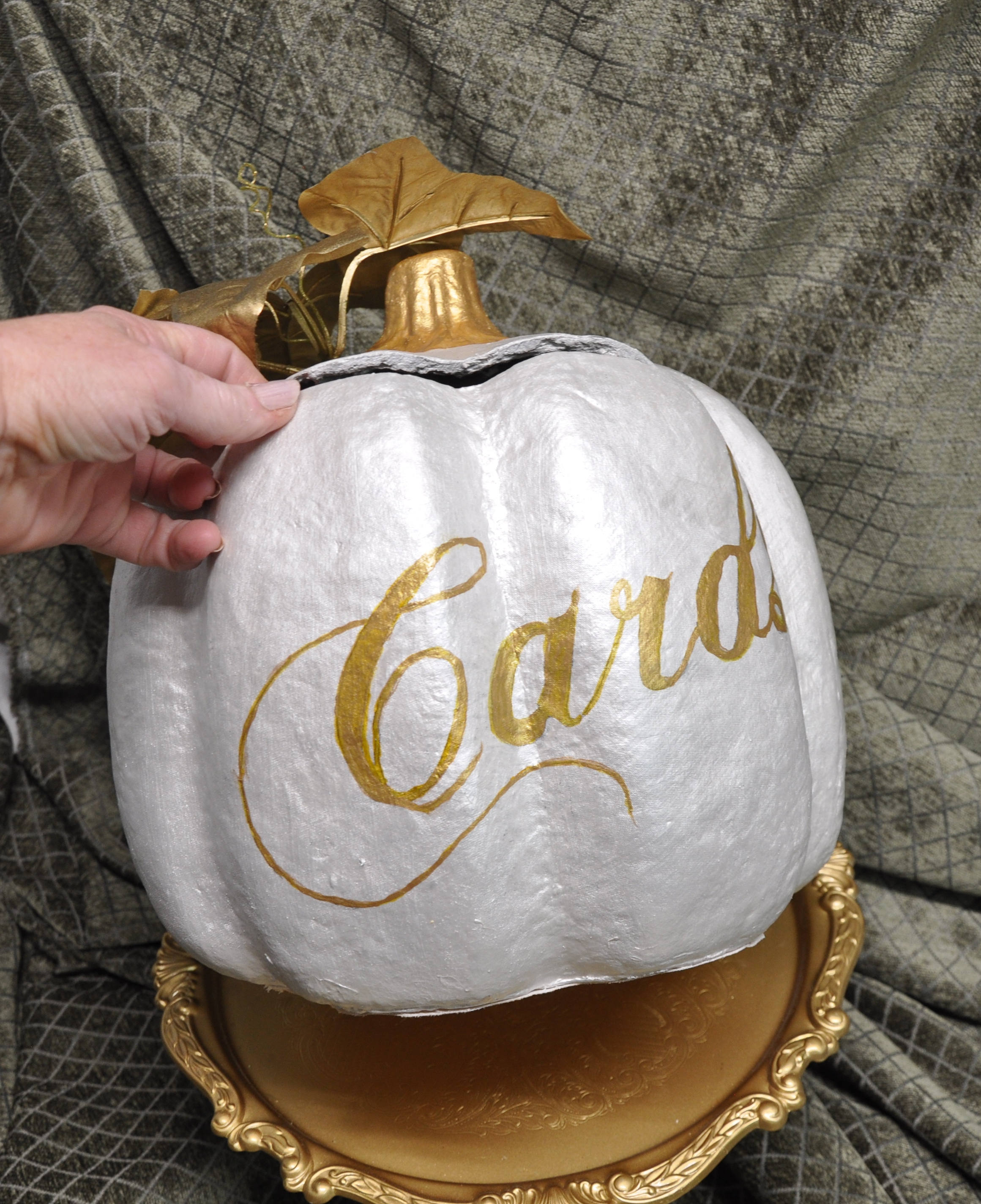 Pearl White Pumpkin Card Box Fall Wedding Decoration Rustic Etsy