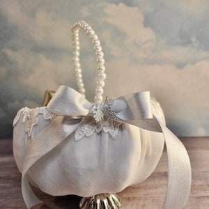 Custom Velvet Pumpkin Basket: Fall Wedding Flower Girl, Autumn Decor