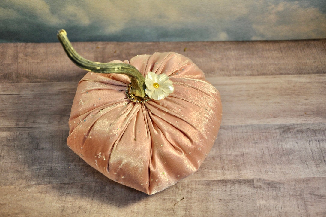 Silk Taffeta Pumpkin Designer Pumpkin Fall Wedding or Home Decor Pumpkin Centerpiece Elegant Glam Pumpkin Bridal or Baby