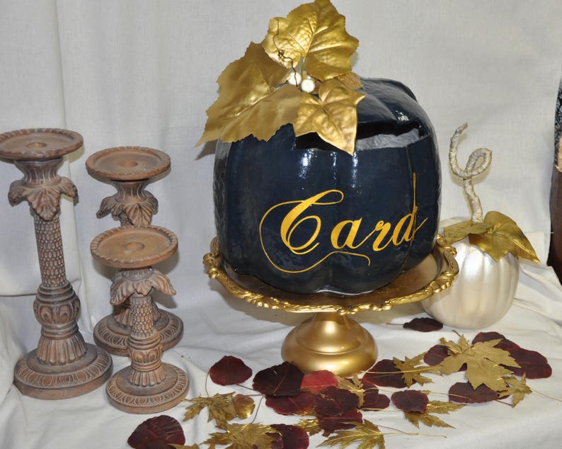 Pearl White Pumpkin Card Box Fall Wedding Decoration Rustic Etsy