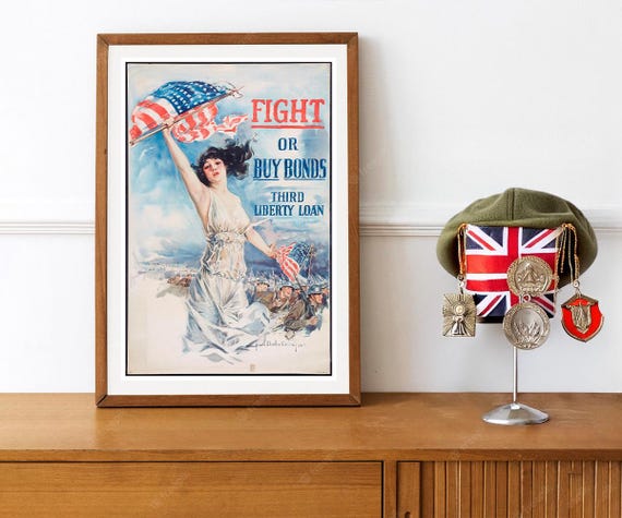 第一次世界大戦の戦時国債購入ポスターの復刻版 - Etsy 日本