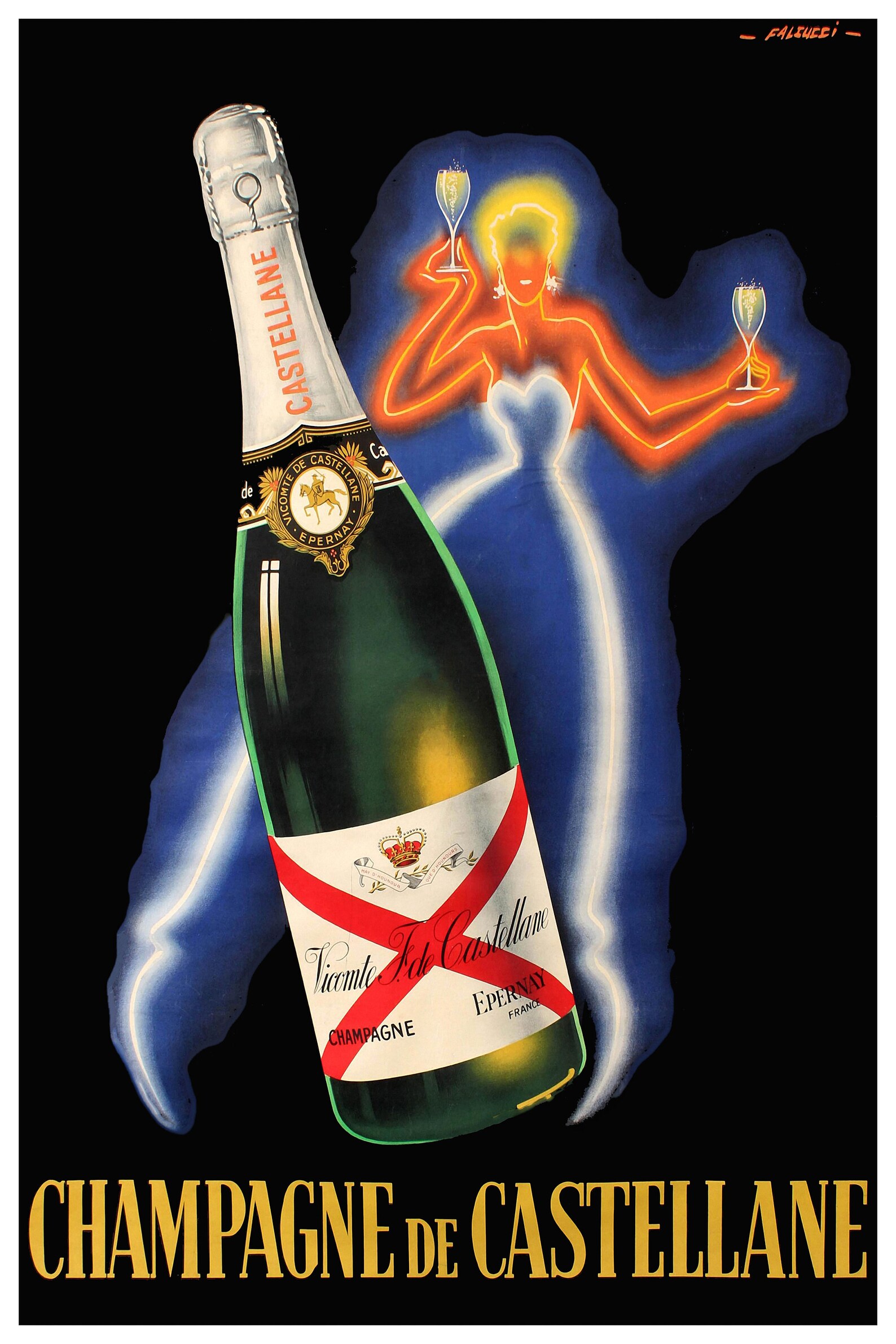 Reprint of a Vintage Champagne Advertising Poster Etsy
