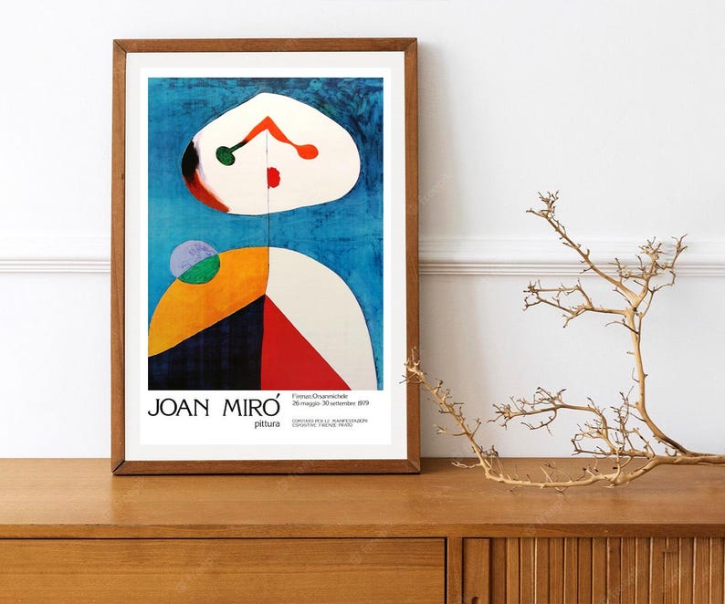 Reprint of a Vintage French exhibition Poster for works by Joan Miro image 1