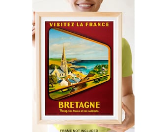 Réimpression de l’affiche de voyage vintage en Bretagne, France