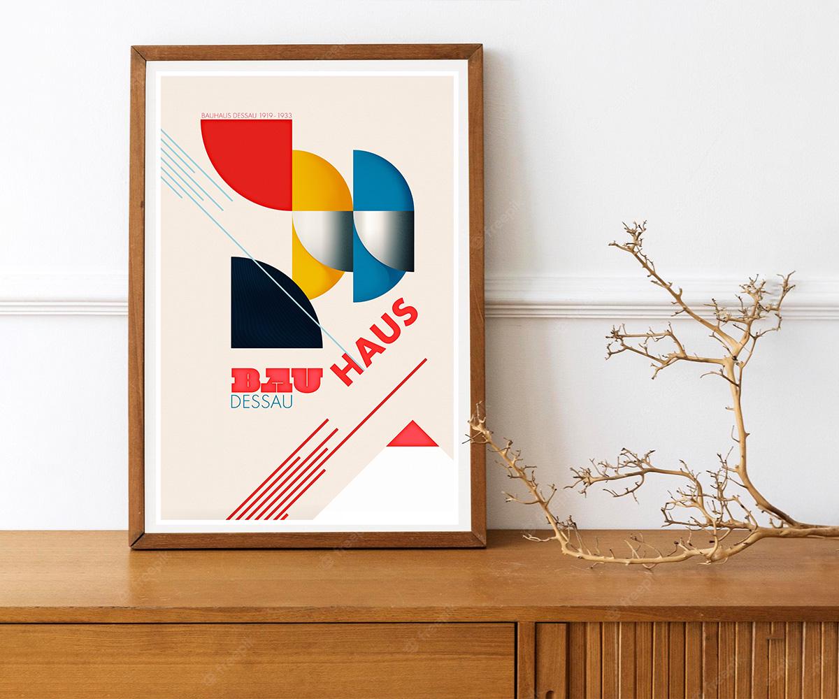 Reprint of an Abstract Art Deco Bauhaus Vintage German Poster