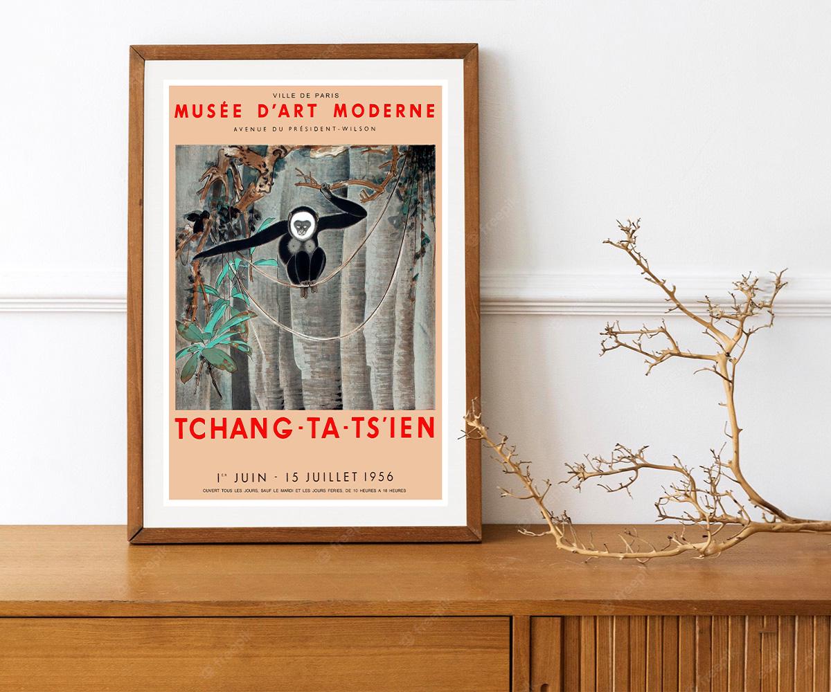 Reprint of a 1956 Vintage French Exhibition Poster for Works