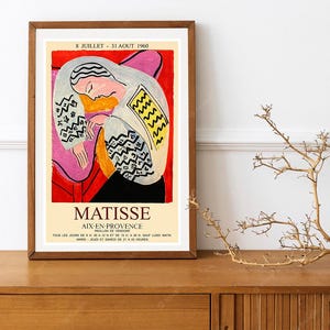 Herdruk van een vintage Franse tentoonstellingsposter uit 1960 voor werken van Matisse