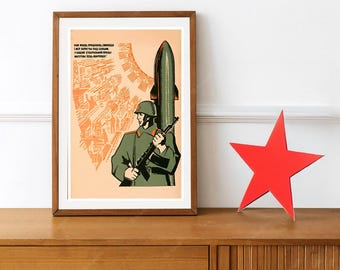 Reprint of a Russian Cold War Propaganda Poster Circa 1950