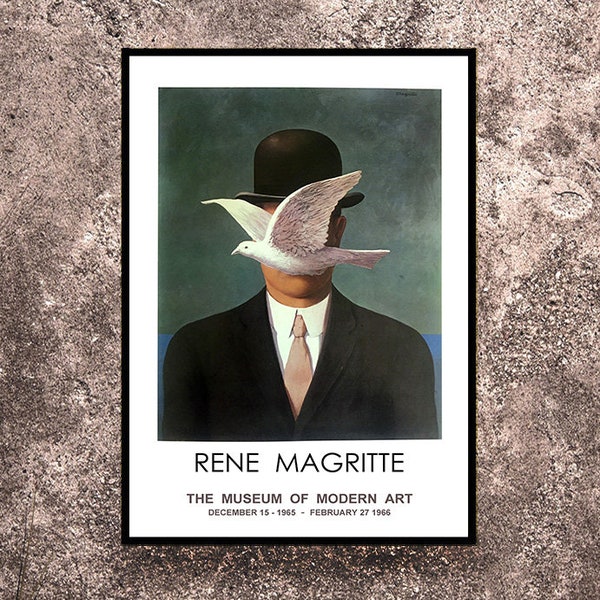 Reprint eines 1966 Vintage Ausstellungsposter für Werke von Rene Magritte