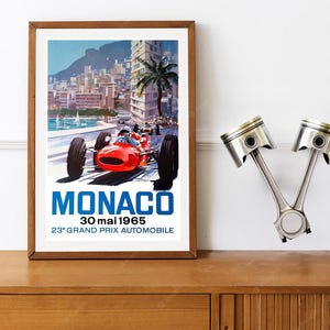 Reprint of a Vintage 1965 Monaco Grand Prix Motor Racing Poster