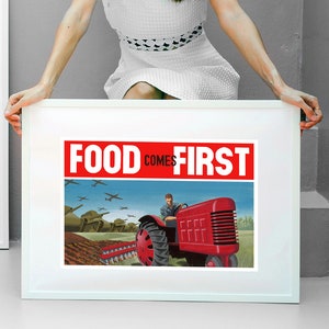 Reprint of a WW2 Propaganda Poster - Food Comes First