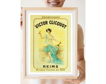 Reprint of a Vintage French Champagne Advertising Poster - Victor Clicquot Reims